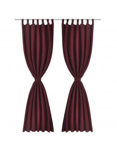 Tende Micro-Raso Bordò 2 pezzi con Occhielli 140 x 245 cm 2