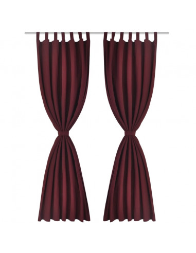 Tende Micro-Raso Bordò 2 pezzi con Occhielli 140 x 245 cm