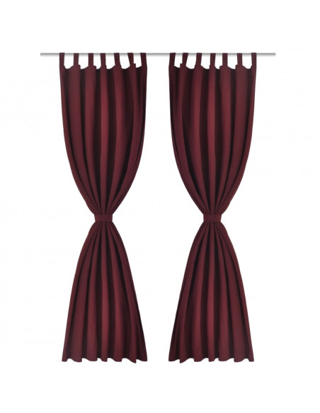 Tende Micro-Raso Bordò 2 pezzi con Occhielli 140 x 245 cm