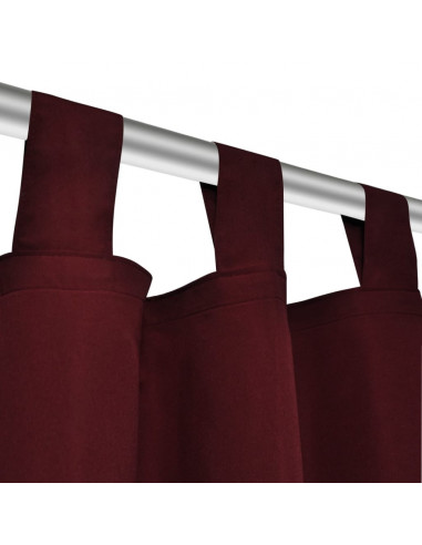 Tende Micro-Raso Bordò 2 pezzi con Occhielli 140 x 245 cm