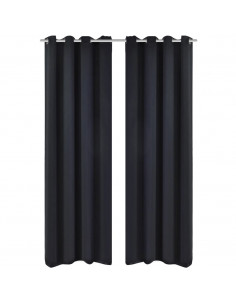 Tenda Termica Oscurante Foderata Nera Blackout 135 x 245 cm 2 pz
