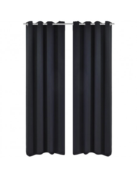 Tenda Termica Oscurante Foderata Nera Blackout 135 x 245 cm 2 pz