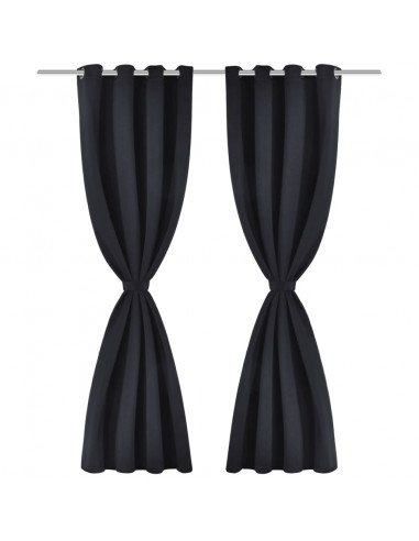 Tenda Termica Oscurante Foderata Nera Blackout 135 x 245 cm 2 pz