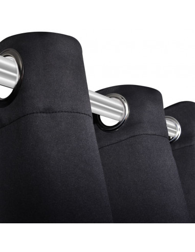 Tenda Termica Oscurante Foderata Nera Blackout 135 x 245 cm 2 pz