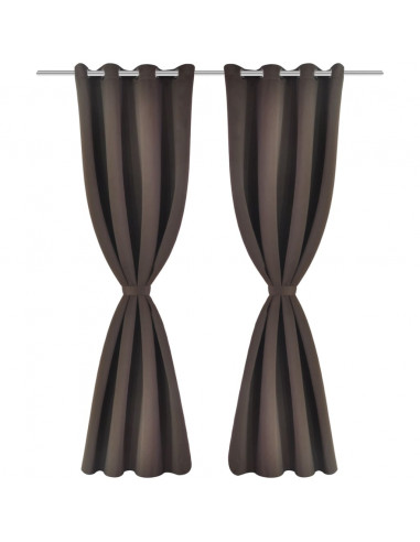 Tende Oscuranti 2 pz con Anelli in Metallo 135 x 245 cm