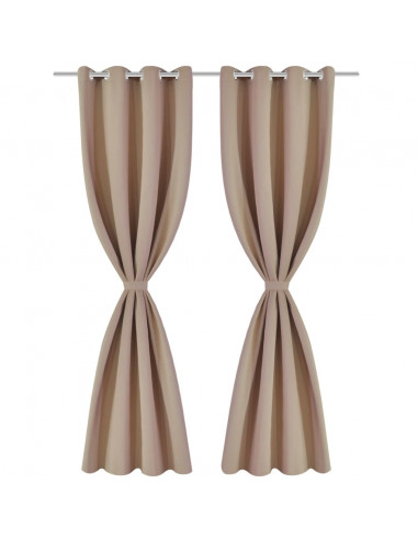Tende Oscuranti Blackout Crema con Anelli di Metallo 135 x 245 cm 2 pz