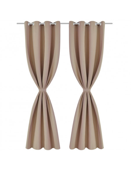 Tende Oscuranti Blackout Crema con Anelli di Metallo 135 x 245 cm 2 pz