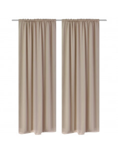 Tende Oscuranti Nere 2 pz con Orlo Ribattuto 135 x 245 cm