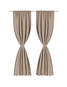 Tende Oscuranti Nere 2 pz con Orlo Ribattuto 135 x 245 cm 2