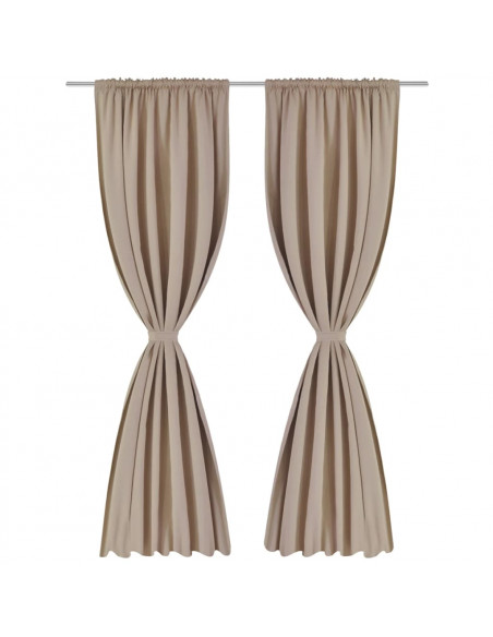 Tende Oscuranti Nere 2 pz con Orlo Ribattuto 135 x 245 cm