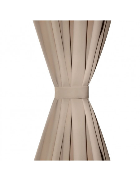 Tende Oscuranti Nere 2 pz con Orlo Ribattuto 135 x 245 cm