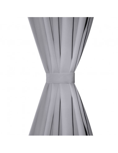 Tende Oscuranti con Testa a Fessura 2 pz Grigie 135x245 cm