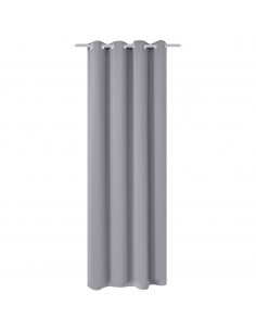 Tenda Oscurante con Occhielli in Metallo 270x245 cm Grigia