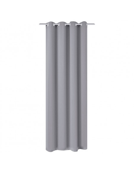 Tenda Oscurante con Occhielli in Metallo 270x245 cm Grigia