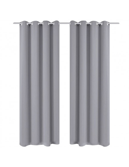 Tenda Oscurante con Occhielli in Metallo 270x245 cm Grigia