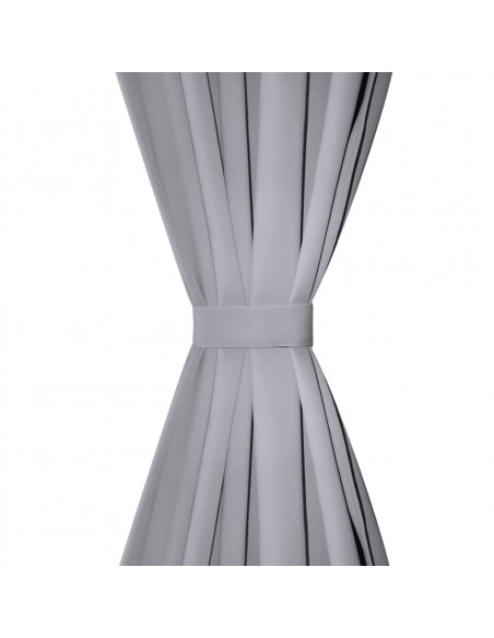 Tenda Oscurante con Occhielli in Metallo 270x245 cm Grigia