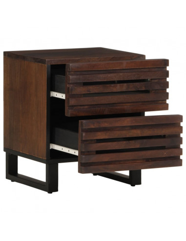 Comodini 2pz 40x34x46 cm in Legno Massello di Mango