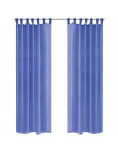 Tende in Voile 2 pz 140x175 cm Blu Reale
