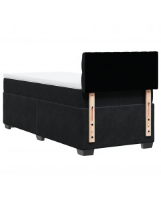 Giroletto a Molle con Materasso Nero 100x200 cm in Velluto