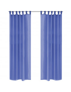 Tende in Voile 2 pz 140x225 cm Blu Reale