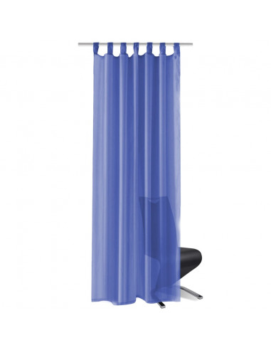 Tende in Voile 2 pz 140x225 cm Blu Reale
