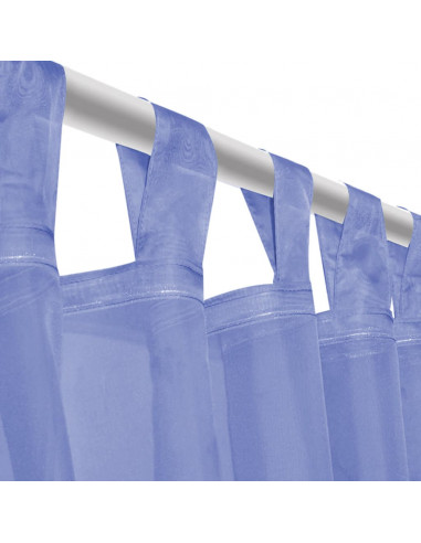 Tende in Voile 2 pz 140x225 cm Blu Reale