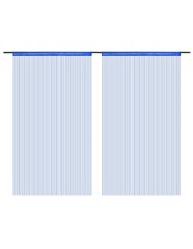 Tende a Filo 2 pz 100x250 cm Blu