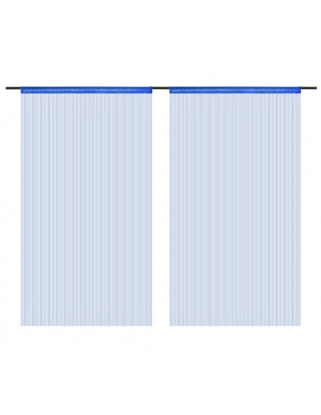 Tende a Filo 2 pz 100x250 cm Blu