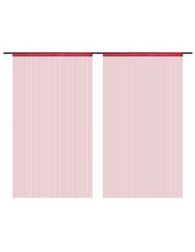 Tende a Filo 2 pz 140x250 cm Rosso Bordò