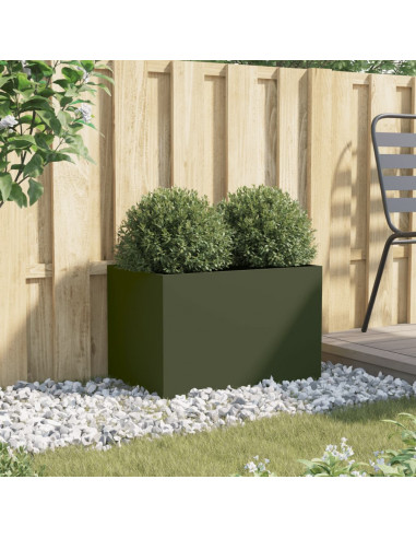 Fioriera Verde Oliva 62x40x39 cm in Acciaio Laminato a Freddo