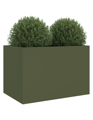 Fioriera Verde Oliva 62x40x39 cm in Acciaio Laminato a Freddo