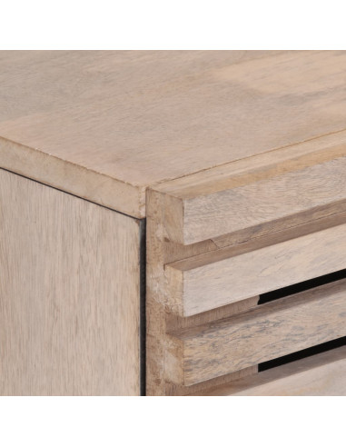 Credenza Bianca 60x34x75 cm in Legno Massello di Mango
