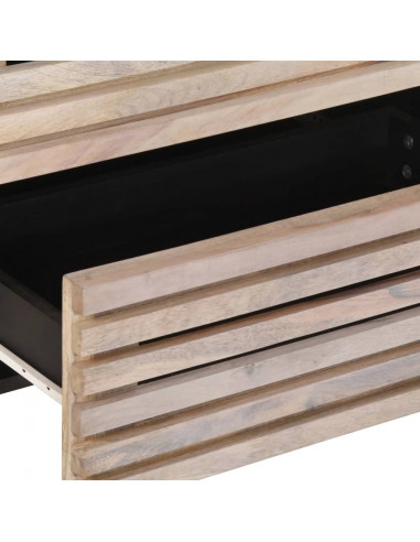 Credenza Bianca 60x34x75 cm in Legno Massello di Mango