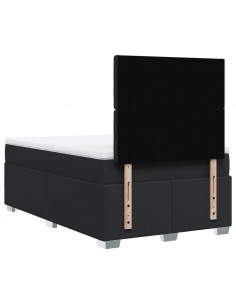 Giroletto a Molle con Materasso Nero 120x190 cm in Similpelle