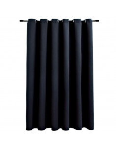 Tenda Oscurante con Anelli in Metallo Nera 290x245  cm