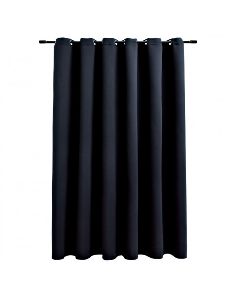 Tenda Oscurante con Anelli in Metallo Nera 290x245  cm