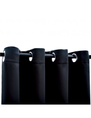 Tenda Oscurante con Anelli in Metallo Nera 290x245  cm
