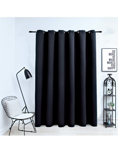 Tenda Oscurante con Anelli in Metallo Nera 290x245  cm