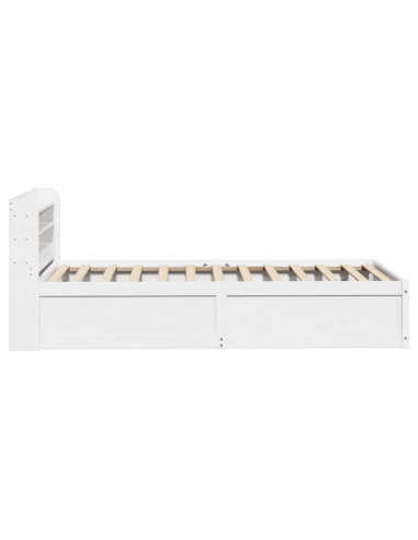 Giroletto con Testiera Bianco 100x200 cm Legno Massello di Pino