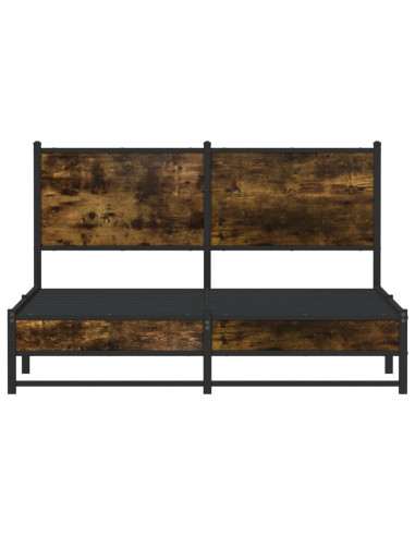 Giroletto con Testiera in Metallo Rovere Fumo 137x190 cm