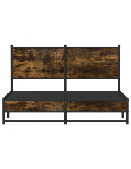 Giroletto con Testiera in Metallo Rovere Fumo 137x190 cm