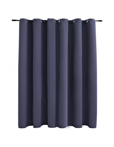 Tenda Oscurante con Anelli in Metallo Antracite 290x245 cm