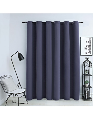 Tenda Oscurante con Anelli in Metallo Antracite 290x245 cm