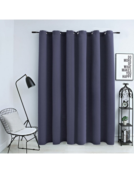 Tenda Oscurante con Anelli in Metallo Antracite 290x245 cm