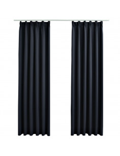 Tende Oscuranti con Ganci 2 pz Antracite 140x175 cm