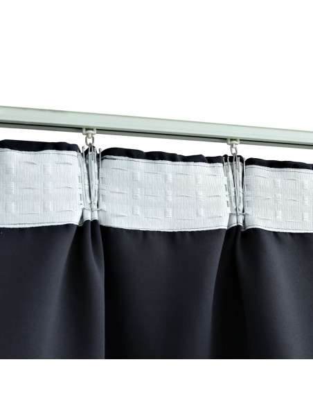 Tende Oscuranti con Ganci 2 pz Antracite 140x225 cm