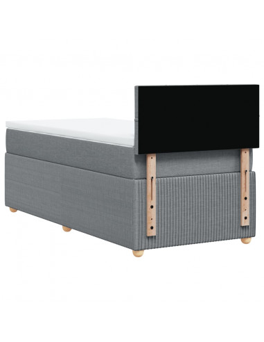 Giroletto a Molle con Materasso Grigio Chiaro 90x200 cm Tessuto