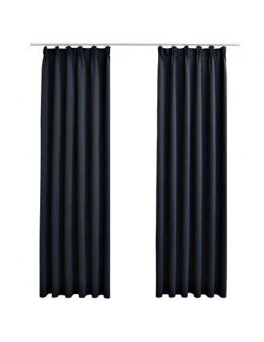 Tende Oscuranti con Ganci 2 pz Antracite 140x245 cm