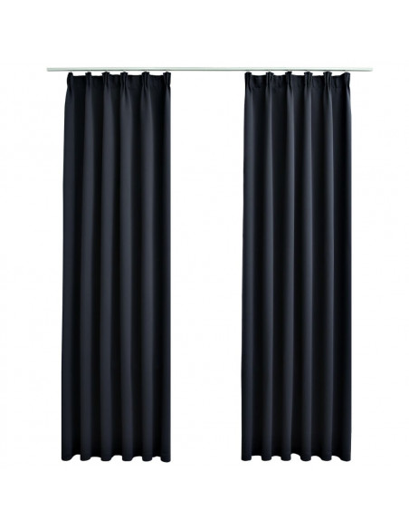 Tende Oscuranti con Ganci 2 pz Antracite 140x245 cm