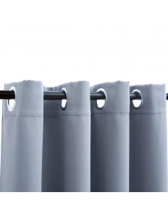 Tende Oscuranti con Anelli in Metallo 2 pz Grigie 140x225 cm 2